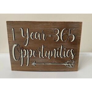 Splendid Home Decor 1 Year = 365 Opportunities Wooden Arrow Sign‎